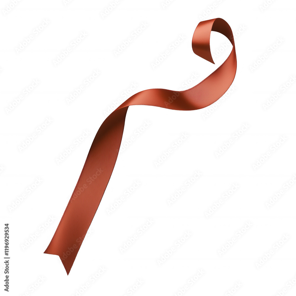 A graceful, flowing red ribbon curled elegantly against a transparent background., isolated on a transparent background. A graceful, flowing red ribbon curled elegantly against a transparent background., isolated on a transparent background.