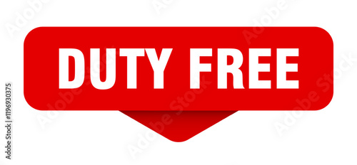 duty free sticker. duty free sign on transparent background