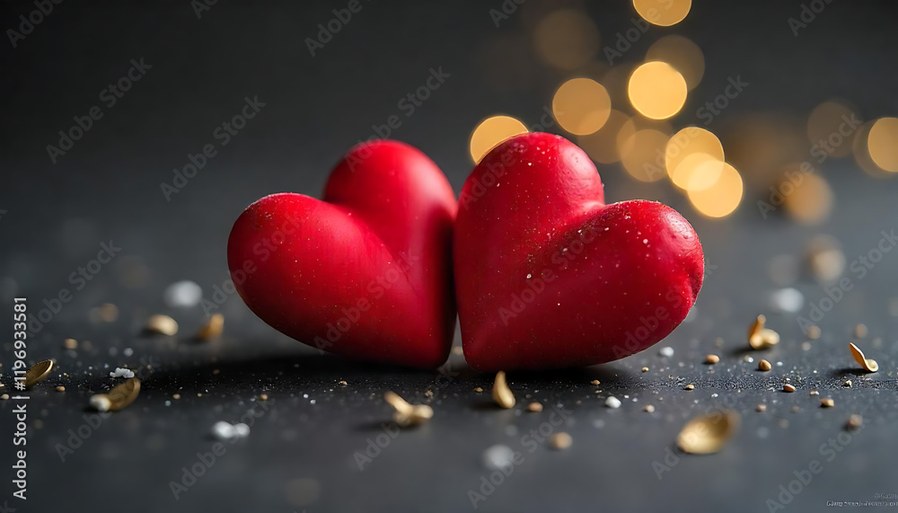 Obraz premium Two Red Hearts