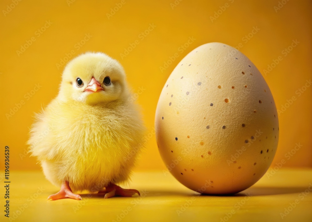 Adorable spring chicks and Easter eggs pop against a vibrant studio backdrop. Adorable spring chicks and Easter eggs pop against a vibrant studio backdrop.