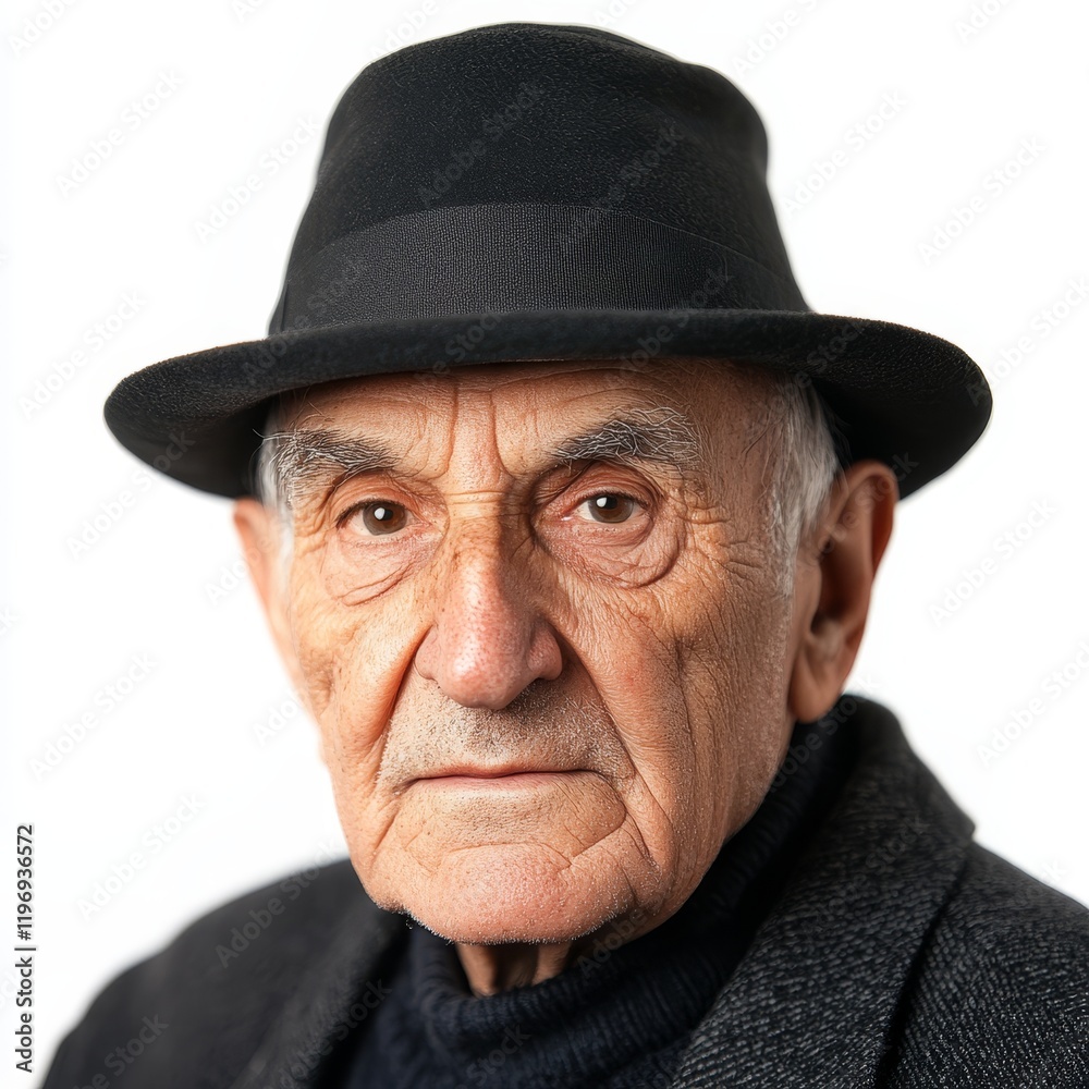 Portrait of an Elderly Jewish Man, Isolated on White Background, Wisdom, Tradition, Cultural Heritage, Senior Portrait Portrait of an Elderly Jewish Man, Isolated on White Background, Wisdom, Tradition, Cultural Heritage, Senior Portrait
