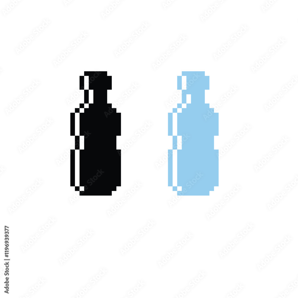 Fototapeta premium pixel bottle of water icon water sign for 8 bit game
