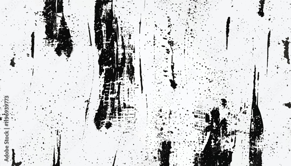 Fototapeta premium Black and white Grunge background. Abstract monochrome vector texture. Grunge Texture Vector Isolated on White Background. Background of cracks, scuffs, chips, stains, ink spots, lines. EPS10.