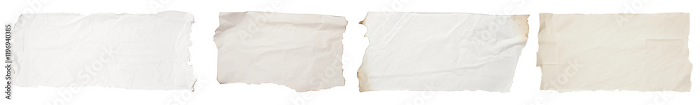 Obraz premium Vintage ripped paper png cut out element set, transparent background
