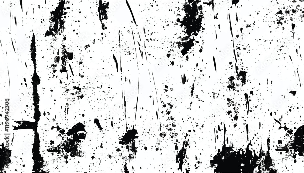 Obraz premium Black and white Grunge background. Abstract monochrome vector texture. Grunge Texture Vector Isolated on White Background. Background of cracks, scuffs, chips, stains, ink spots, lines. EPS10.