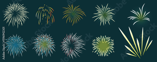 fireworks isolated on transparent background