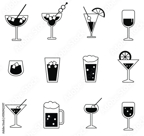 liquor glass icon isolated on transparent background