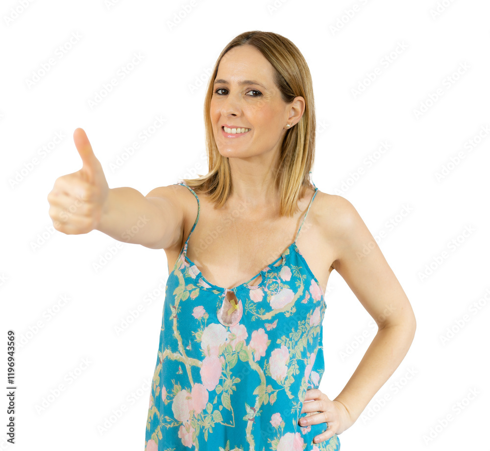 Young smiling woman in casual clothes showing thumb up isolated over transparent background. PNG transparent. Young smiling woman in casual clothes showing thumb up isolated over transparent background. PNG transparent.