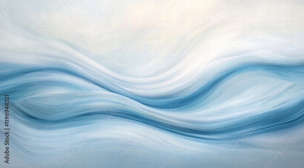 Naklejka premium Blue and white abstract background with soft waves, light gray and sky blue, elegant curves