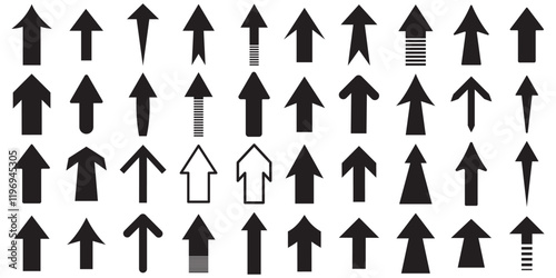 Arrows set icon in black color. Arrow vector collection . Vector illustration. Modern and simple arrows. Arrows big black set icons, arrow icon, modern simple arrows, arrow vector collection cursor