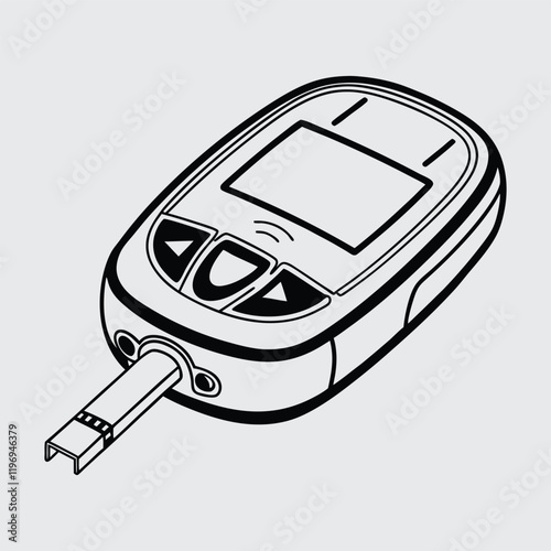 glucometer image silhouette vector art and illustration