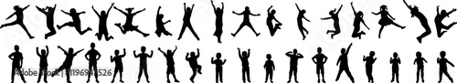 Set of 35 items of vector illustrations of Children's silhouettes
