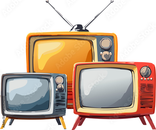  tv retro vintage isolated ai generative