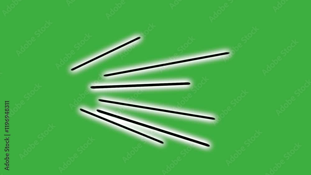 Looping video animation lines moving on green screen background Looping video animation lines moving on green screen background