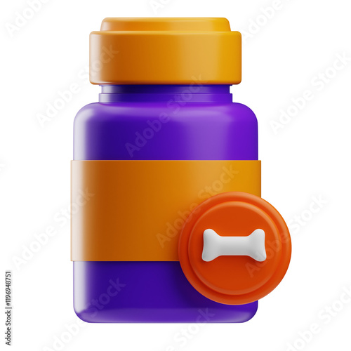 Colorful Dog Treat Jar with Bone Lid