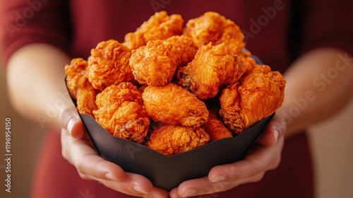 Super Chicken Wing Day Close-up of freshly cooked spicy chicken wings in a bowl photo