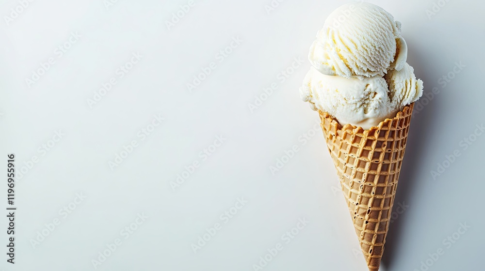 An empty wafer cone of ice cream on a white background, capturing the crispness and fine detail of the cone's texture. An empty wafer cone of ice cream on a white background, capturing the crispness and fine detail of the cone's texture.