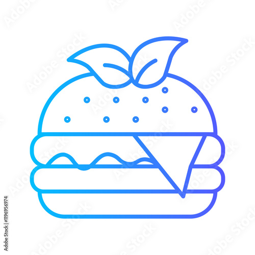 vegan burger gradient icon