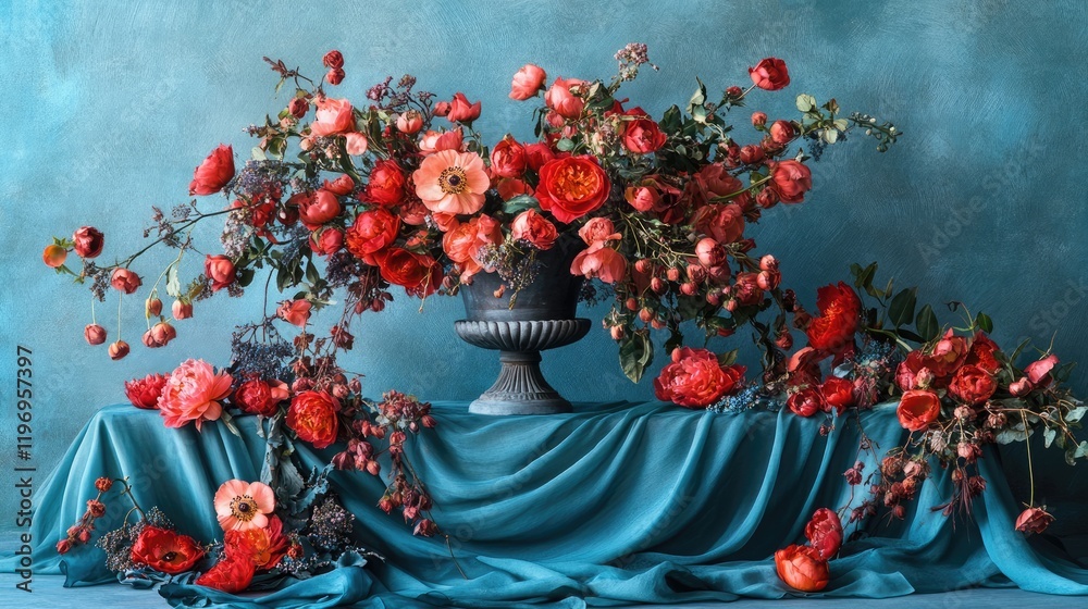 Naklejka premium Create prompts for stock photos related to Flowers, Vase, Reception with - characters and ending with