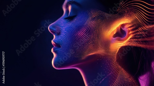 Abstract Portrait with Neon Lights