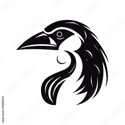 Coloring book for children baby Coot head vector illustration isolated on a white background.