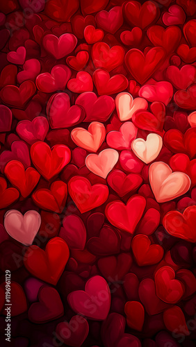 Vertical soft rose background with hearts for romantic designs
