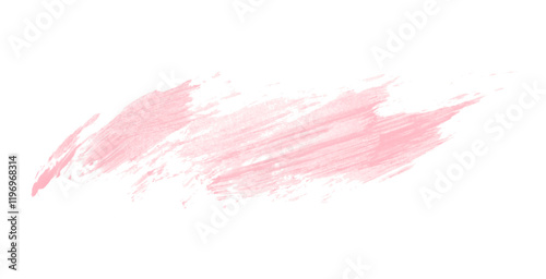 Hand drawn pink brush stroke isolated on transparent background.