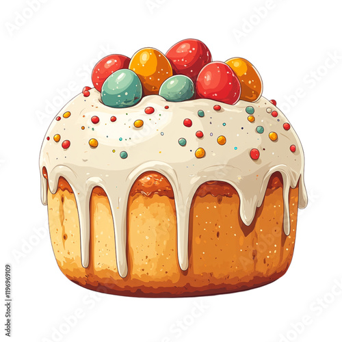 Illustration of Easter Kulich