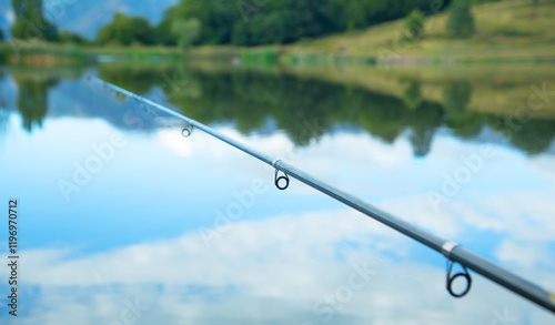 Fishing rod on the lake. Hobby