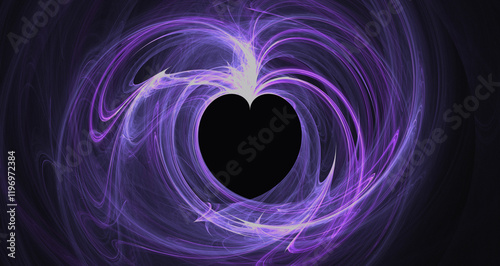 dark background with heart illustration made with thin lines abstract and artistic feel