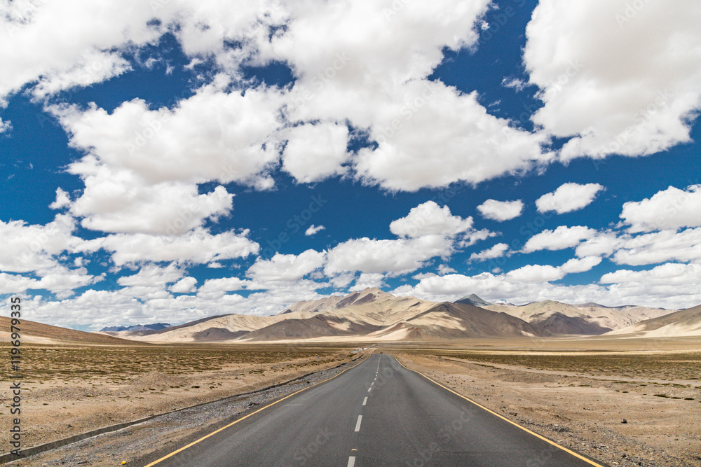 A view of the beautiful himalayan mountains at moray plains, passing through the keylong-leh road, in Ladakh, India. A view of the beautiful himalayan mountains at moray plains, passing through the keylong-leh road, in Ladakh, India.