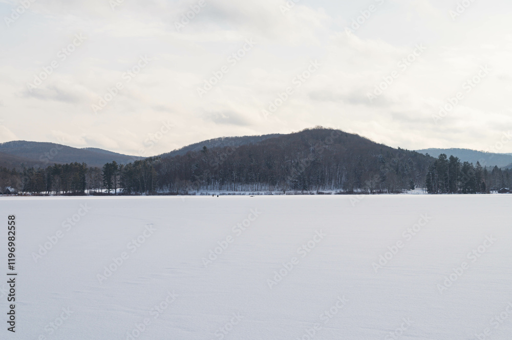 Frozen lake landscape selective focus background image winter activities landscapes Frozen lake landscape selective focus background image winter activities landscapes
