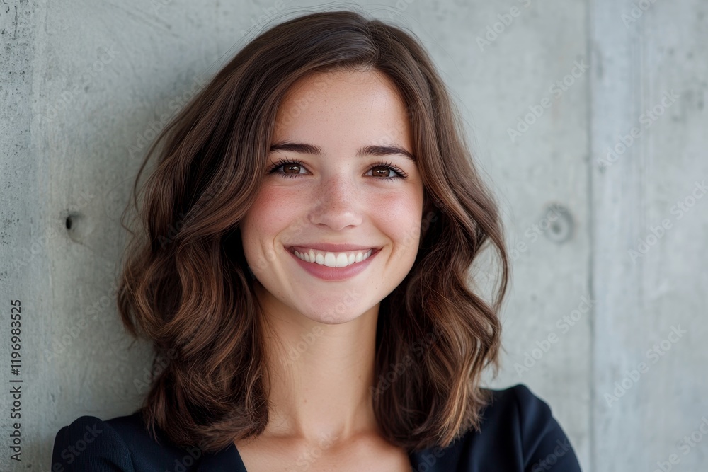 Attractive young businesswoman with a happy smile, Generative AI Attractive young businesswoman with a happy smile, Generative AI