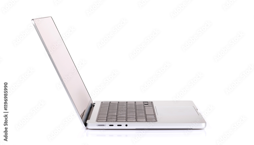 Laptop with a blank screen isolated on a white background Laptop with a blank screen isolated on a white background