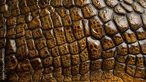 Detailed macro image showcasing the intricate texture of a reptile scale pattern photo