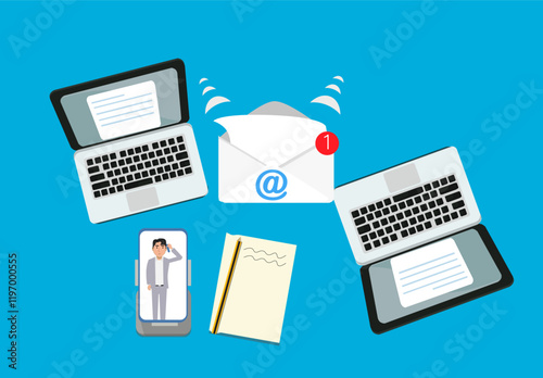 work from home workplace concept and business smart working online connect anywhere concept vector
