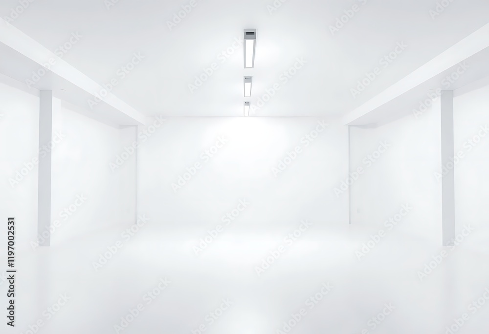 Fototapeta premium Empty White Room Minimalist Design Bright Lighting Clean Space