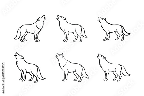 set of funny cartoon animals