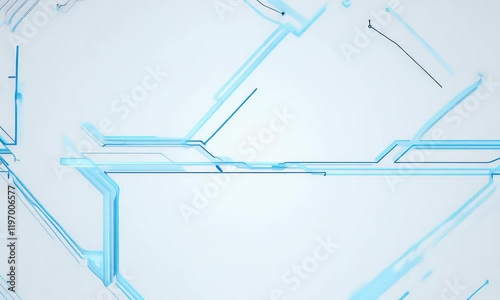  A futuristic digital circuit board glowing with blue light, representing advanced technology, data flow, and interconnected systems in cyberspace.