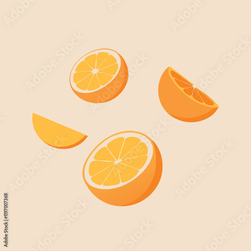 orange slices isolated on white