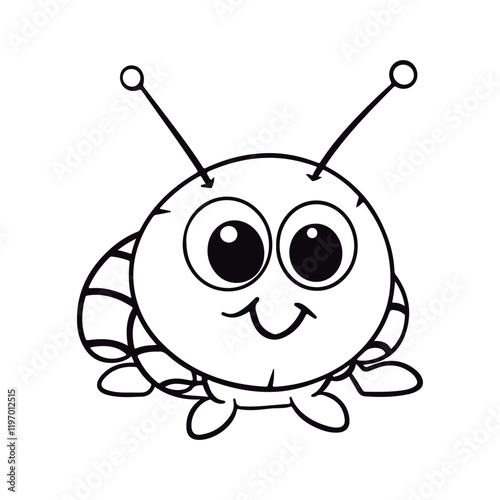 outlined Termite coloring page illustration.