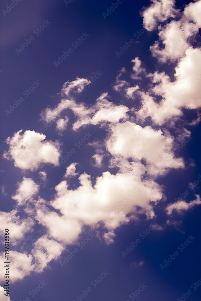 Obraz premium Clear blue sky and white clouds, background 