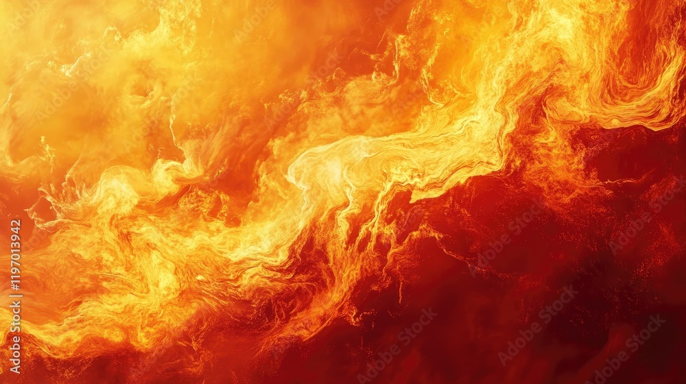 Obraz premium Molten Rivers Flowing Across a Fiery Landscape at Sunset