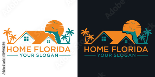 HOME FLORIDA ICON LOGO DESIGN VECTOR