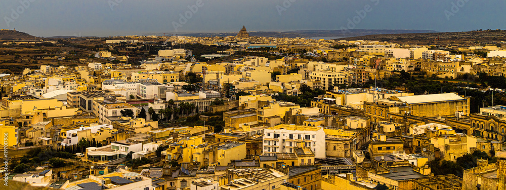 Obraz premium the capital cityscape of victoria on gozo island panorama