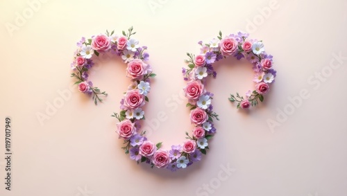 Elegant Floral Arrangement with Blooming Roses and Violets