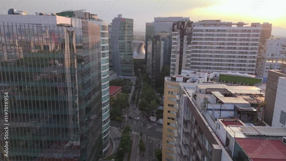 stunning view of modern architecture and urban landscape in Mexico City at sunset museum soumaya admist buildings drone video 4k 59,94 fps uhd stunning view of modern architecture and urban landscape in Mexico City at sunset museum soumaya admist buildings drone video 4k 59,94 fps uhd