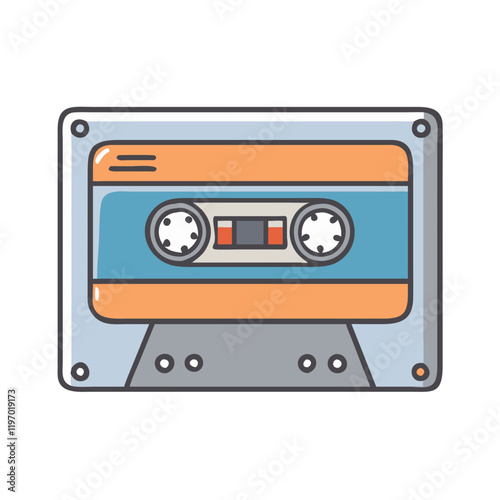 cassette tape vector icon, cassette tape vector illustration -simple illustration of cassette tape, perfect for cassette tape logos and icons and themed design 