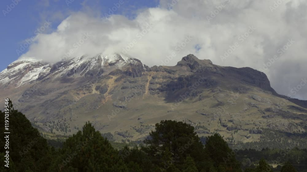 Iztaccíhuatl peak viewed from Paso de Cortes in Puebla, Mexico Iztaccíhuatl peak viewed from Paso de Cortes in Puebla, Mexico