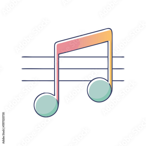 music notation vector icon, music notation vector illustration -simple illustration of music notation, perfect for music notation logos and icons and themed design 